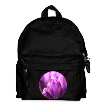 Krokusse Krokus violette Blumen Krokusknospe - Kinder Rucksack - Schwarz - Vorne