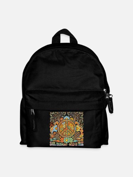 Peace Love Harmonie 60s - Kinder Rucksack - Schwarz