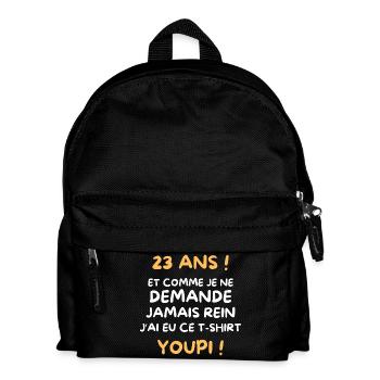 Funny Draw Boy Teen 23 Years Funny Birthday 23 - Kids' Backpack - black - Front