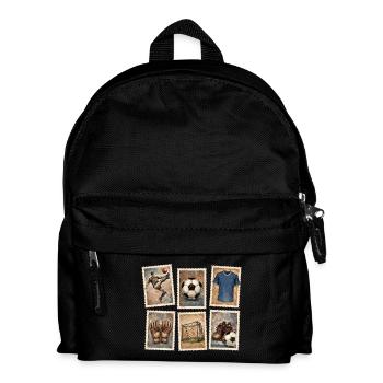 Collection de timbres de football vintage - Sac à dos Enfant - noir - Devant