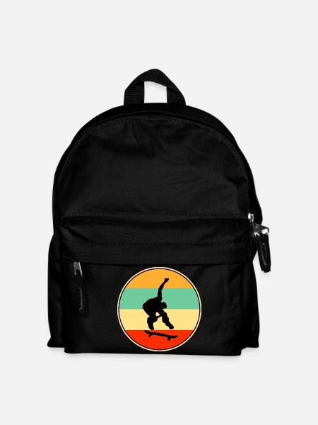 Retro Skateboarder Vintage Sunset Skate - Kids' Backpack - black