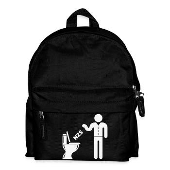 NZS In’s Klo, In Die Toilette! Gegen Rechts White - Kinder Rucksack - Schwarz - Vorne
