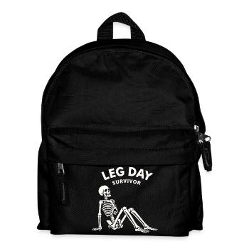 Leg Day Survivor – Fitness Humor Shirt - Kids' Backpack - black - Front