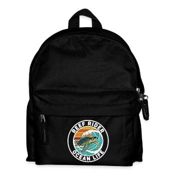 Surf Reef Rider Ozeanlebens-Schildkröte - Kinder Rucksack - Schwarz - Vorne