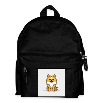 Kuscheliger Cartoon Hund - Kinder Rucksack - Schwarz - Vorne