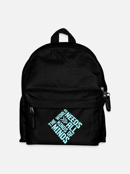 The World Needs All Kinds Of Minds Inspirierend - Kinder Rucksack - Schwarz