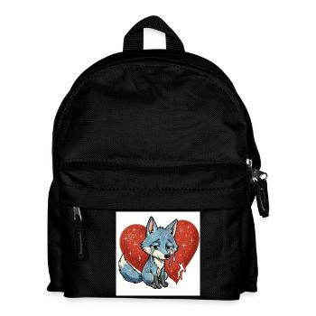 Renard, animal, triste symbole, cœur brisé - Sac à dos Enfant - noir - Devant
