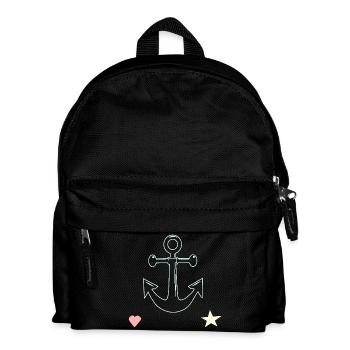 Anchor Lines Motif Heart Star - Kids' Backpack - black - Front