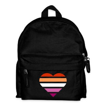 Pride Flag Heart · Lesbian - Kids' Backpack - black - Front