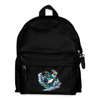 Pinguin Snowboard Blauorange - Kinder Rucksack - Schwarz - Vorne