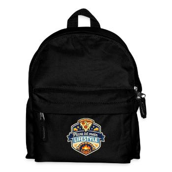 Pizza ist mein Lifestyle - Kinder Rucksack - Schwarz - Vorne