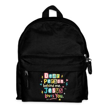 Jesus loves you positive message - Kids' Backpack - black - Front