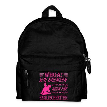 WHOA We Brake for English Riders Sliding Stop - Kids' Backpack - black - Front
