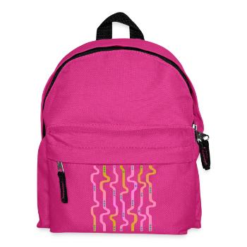 Wiggle Wellenstreifen L Streifen L Riso Übergang - Kinder Rucksack - Fuchsia - Vorne