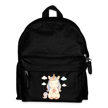 Pastell Unicorn im Gebet - Kinder Rucksack - Schwarz - Vorne
