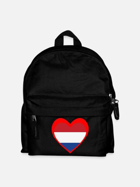 Nederland Hart – Liefde voor Nederland - Kinder Rucksack - Schwarz
