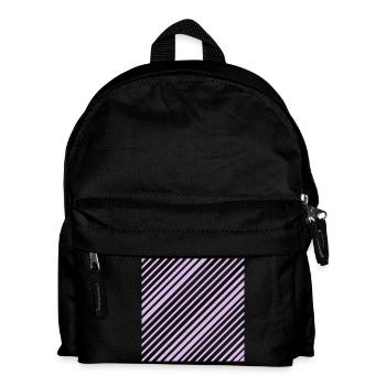 Graphic lines with diagonal stripes L lilac - Kids' Backpack - black - Front