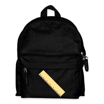 Diagonal Ruler Line Art - Kids' Backpack - black - Front