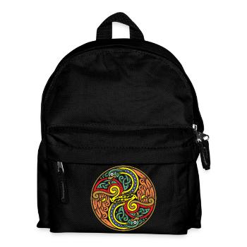 Circular Serpent Knot Mandala - Kids' Backpack - black - Front