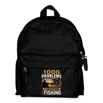 1000 Problems 1 Solution Carp Fishing Design - Kids' Backpack - black - Front