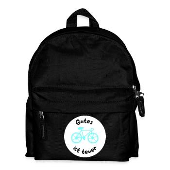 Rad Fahrrad coole Quotes Sprüche radeln teuer Fan - Kinder Rucksack - Schwarz - Vorne