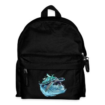 Danse des vagues de tortues néon - Sac à dos Enfant - noir - Devant
