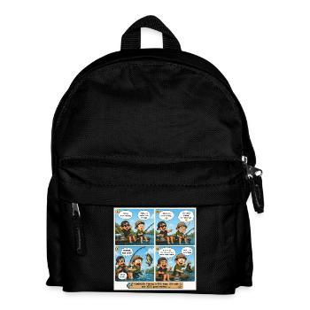 Relaxing Fishing Comic: Big Catch Lesson - Kids' Backpack - black - Front