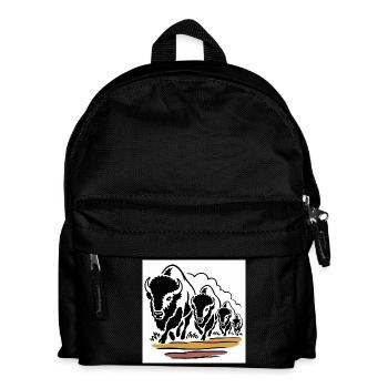 Büffelhorde in Bewegung - Kinder Rucksack - Schwarz - Vorne