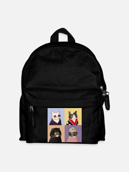Cat Couture Quartet - Kids' Backpack - black