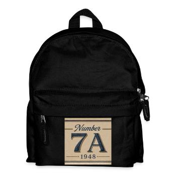 Vintage 7A 1948 Zahlenemblem - Kinder Rucksack - Schwarz - Vorne