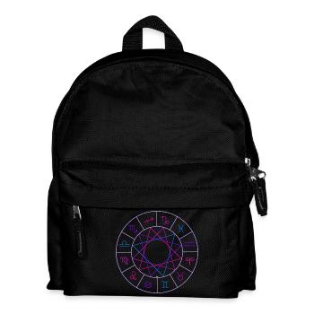 Wheel of the 12 signs of the zodiac - Kids' Backpack - black - Front