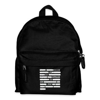 Alles ist gut - Vertrauen Sie dem Staat. - Kinder Rucksack - Schwarz - Vorne