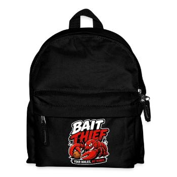 Bait Thief Funny Carp Fishing Design - Kids' Backpack - black - Front