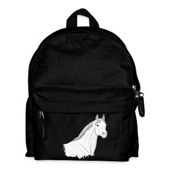 The Head of a Light Grey Abbayan Horse - Kids' Backpack - black - Front