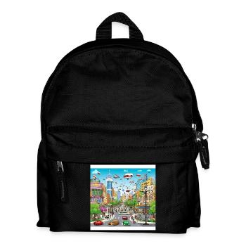 Futuristische Stadtflug-Parade - Kinder Rucksack - Schwarz - Vorne
