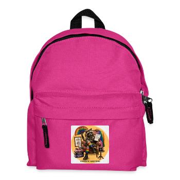 Funny LGBTQ Pride Raccoon Design - Kinder Rucksack - Fuchsia - Vorne
