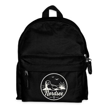 Nordsee Seehund Robbe Strand Küsten Liebe - Kinder Rucksack - Schwarz - Vorne