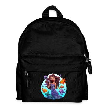 Meeresmusikerin mit Mikrofon - Kinder Rucksack - Schwarz - Vorne