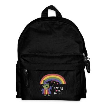 Frog Wizard Casting Love Under Rainbow - Kids' Backpack - black - Front