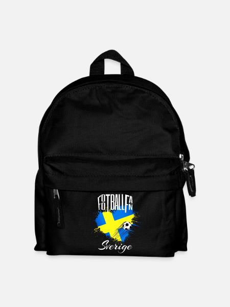 Fussball Fan Schweden - Kinder Rucksack - Schwarz