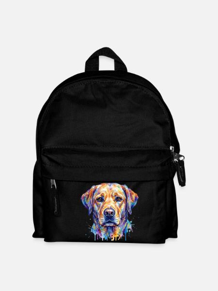 Portrait coloré de chien aquarelle - Sac à dos Enfant - noir