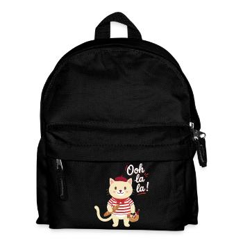 Süße Französische Katze Ooh La La Paris - Kinder Rucksack - Schwarz - Vorne