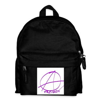 Freedom in the Circle of Anarchy – Purple Lines - Kids' Backpack - black - Front