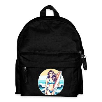Surf Diva at Sunset - Kids' Backpack - black - Front