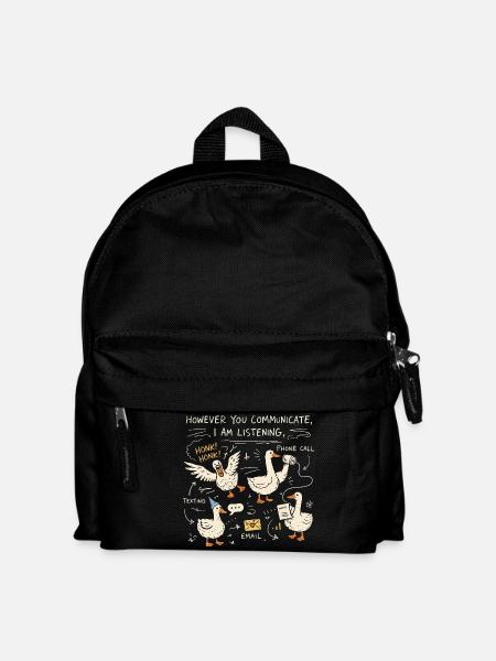 Ich höre Gänse-Humor | Sprach- und Sprachtherapie-Geschenk - Kinder Rucksack - Schwarz