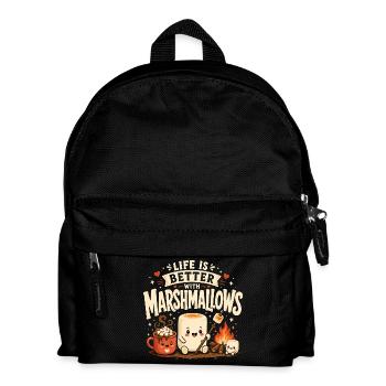 Life is better with marshmallows - Kids' Backpack - black - Front