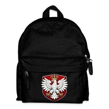 Polnischer Adler mit Krone Schild - Kinder Rucksack - Schwarz - Vorne