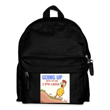 Funny Chicken Going Up Upwards Motivational Humour - Kids' Backpack - black - Front