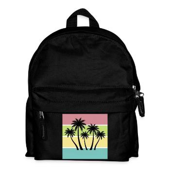 T-shirt Été Palmiers Style Retro Vintage - Sac à dos Enfant - noir - Devant