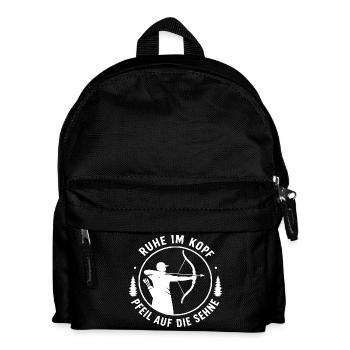 Ruhe im Kopf: Pfeil auf Ziel - Kinder Rucksack - Schwarz - Vorne